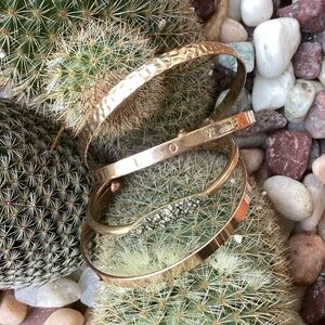 Lot of 4 Beautiful Brass Copper Metal Ball End Cuff Bracelets
